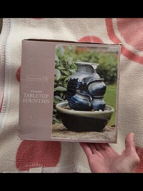 New-HomeTrends Ceramic Tabletop Fountain - Blue
